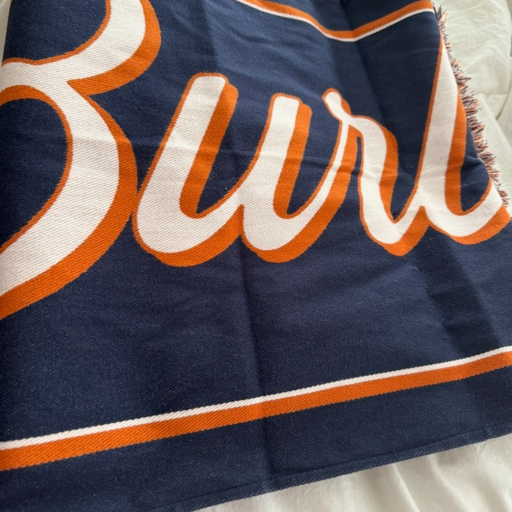 Burberry Navy and Orange Scarf - Picture 2 of 2
